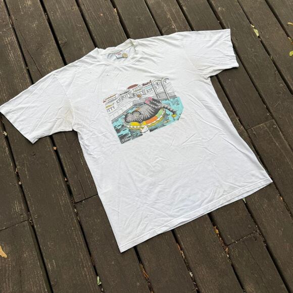 Vintage VTG 90’s Kliman Cat Single Stitch Graphic T-Shirt - Picture 4 of 8